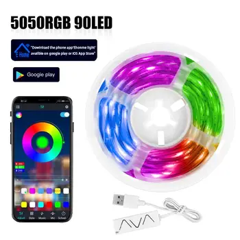 

LED Strip Lights LED Strip Lights Music Sync Bluetooth App Controlled Remote 5050 RGB LED Rope Lights Color Changin 3M