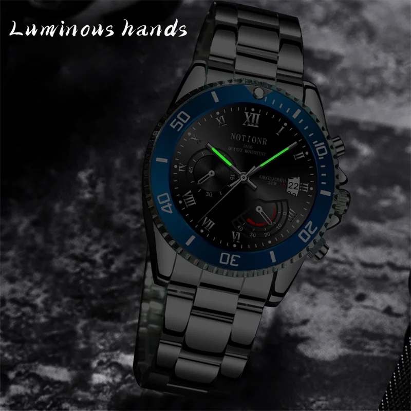Luxury Mens Business Watches Fashion Men Sports Stainless Steel Waterproof Quartz Wrist Watch Luminous Clock relogio masculino
