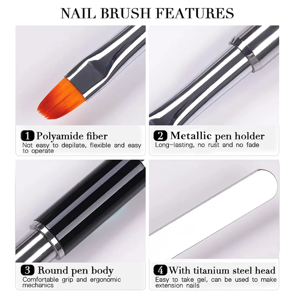 Polygel Brush and Picker Dual Ended Nail Brush Slice Tool for Acrylic UV Nails Extension 5