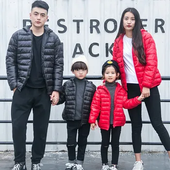 

Winter Family Matching Casual Cotton Hooded Jacket Mother Father Son And Daugther Coat Girls Boys Jacket Parent-child Clothe