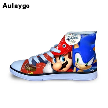 

Aulaygo Mario Sonic The Hedgehog Printed Children Sneakers Girls Boys Casual Shoes Soft Bottom Breathable Kids Sport Footwear