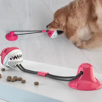 

Pet Dog Toys Silicon Suction Cup Tug Dog Toy Dogs Push Ball Toy Pet Tooth Cleaning Dog Toothbrush for Puppy Large Dog Bite Toys