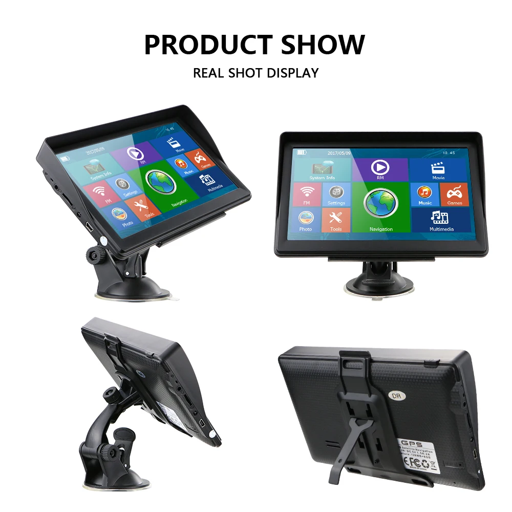  AMPrime Touch Screen Car Monitor GPS Navigation Navigator With Free Maps Built-in 8GB ROM FM Radio 