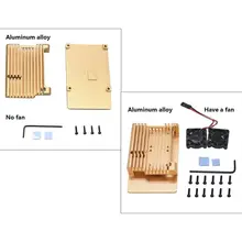 Алюминий сплав Корпус чехол металлический корпус черного ящика излучающая пластина теплоотводящий кулер для Raspberry Pi 4 модели B