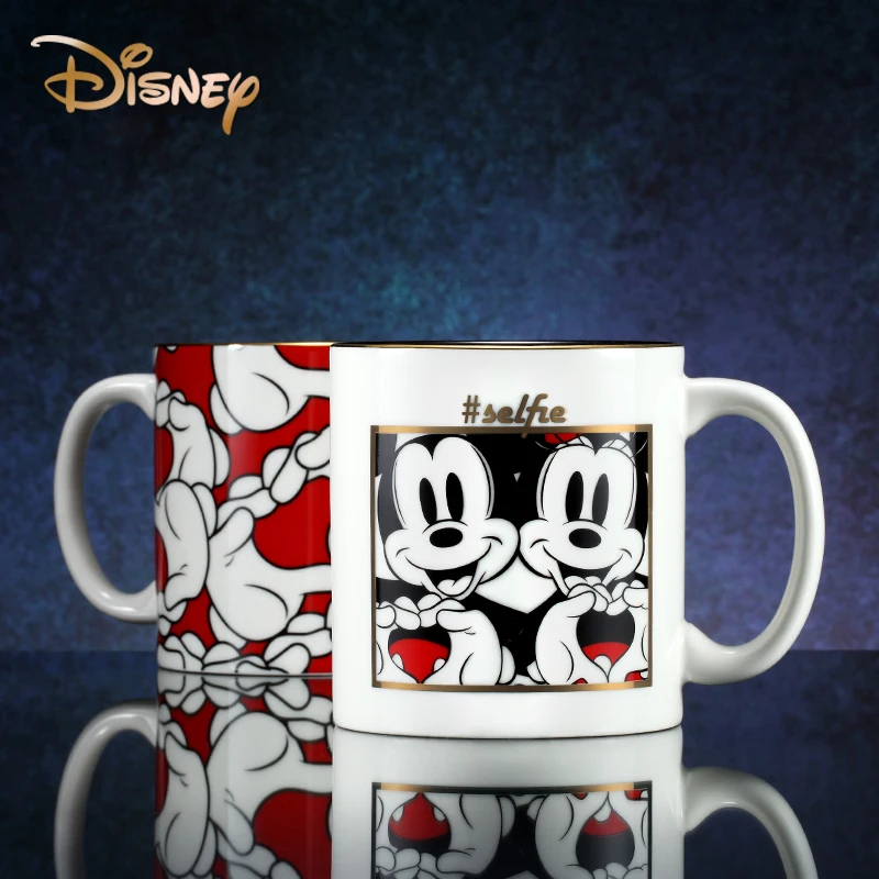 

Disney Water Cup 500 ml Cute Cartoon Ceramic Cup Mickey Minnie Creative Large Capacity Cup with Covered Mark Cup Coffee Mug
