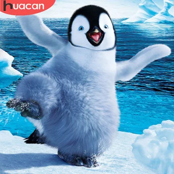 

HUACAN Diamond Embroidery Cross Stitch Penguin Full Square/Round Diamond Painting Animal Home Decoration Gift