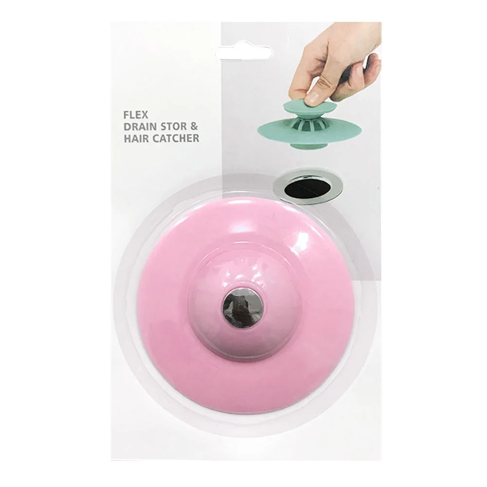 1 шт. прессованные силиконовые фильтры для раковины для волос, прочные кухонные, для ванной комнаты, анти-засорение, фильтр для раковины, Ловцы на пол - Цвет: Розовый