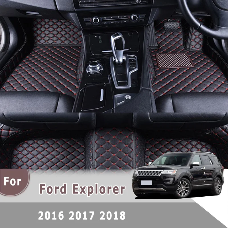 

RHD Carpets For Ford Explorer 2019 2018 2017 2016 (7 seats) Car Floor Mats Auto Interior Leather Accessories Protect