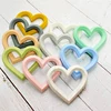 5pcs Heart Silicone teether Beads BPA Free Baby Teether Necklace Food Grade Silicone DIY Jewelry Making Accessories 1
