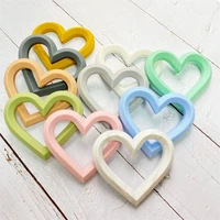 5pcs Heart Silicone teether Beads BPA Free Baby Teether Necklace Food Grade Silicone DIY Jewelry Making Accessories 1