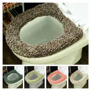 

New 5 Colors 3PCS Fiber Non Slip Toilet Seat Cover Bath Mat Soft Toilet Pad Warmer Cover Ring Bathroom Floor Rug Household Carpe