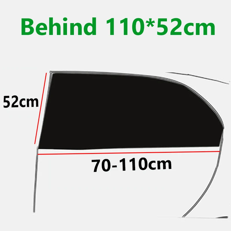 EAFC, универсальная сетчатая ткань, автомобильная занавеска, для салона автомобиля, боковое окно, Солнцезащитная занавеска, УФ-защита, с присосками, дышащая - Цвет: behind 110x52cm