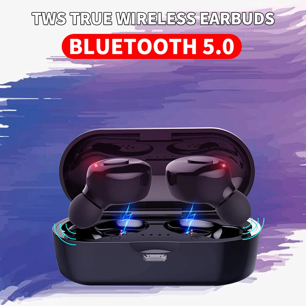 Bluetooth-наушники с защитой от пота, английская автоматическая зарядка от аккумулятора, стерео эргономичная Беспроводная двойная Спортивная шумоподавление