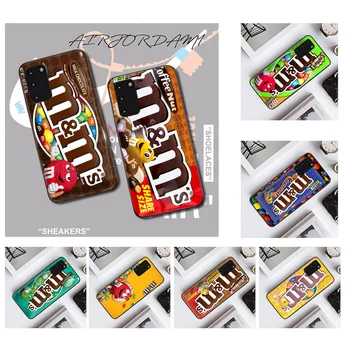 

NBDRUICAI M&Ms Chocolate print Pattern Black TPU Soft Phone Case Cover for Samsung S20 plus Ultra S6 S7 edge S8 S9 plus S10 5G