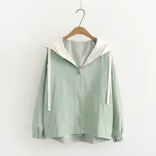 Демисезонный куртки и пиджаки Для женщин куртка с длинными рукавами для всей Цвет тонком каблуке на меху с капюшоном и застежкой-молнией пальто с карманами; куртка-кардиган с защитой от ветра