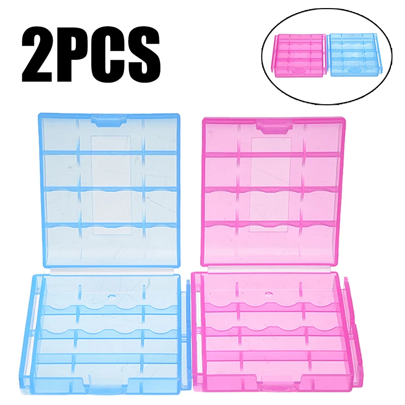 

2 Pcs/pack Battery Storage Box Hard Plastic Case Cover Holder Boxes For AA / AAA Battery Storage Cases