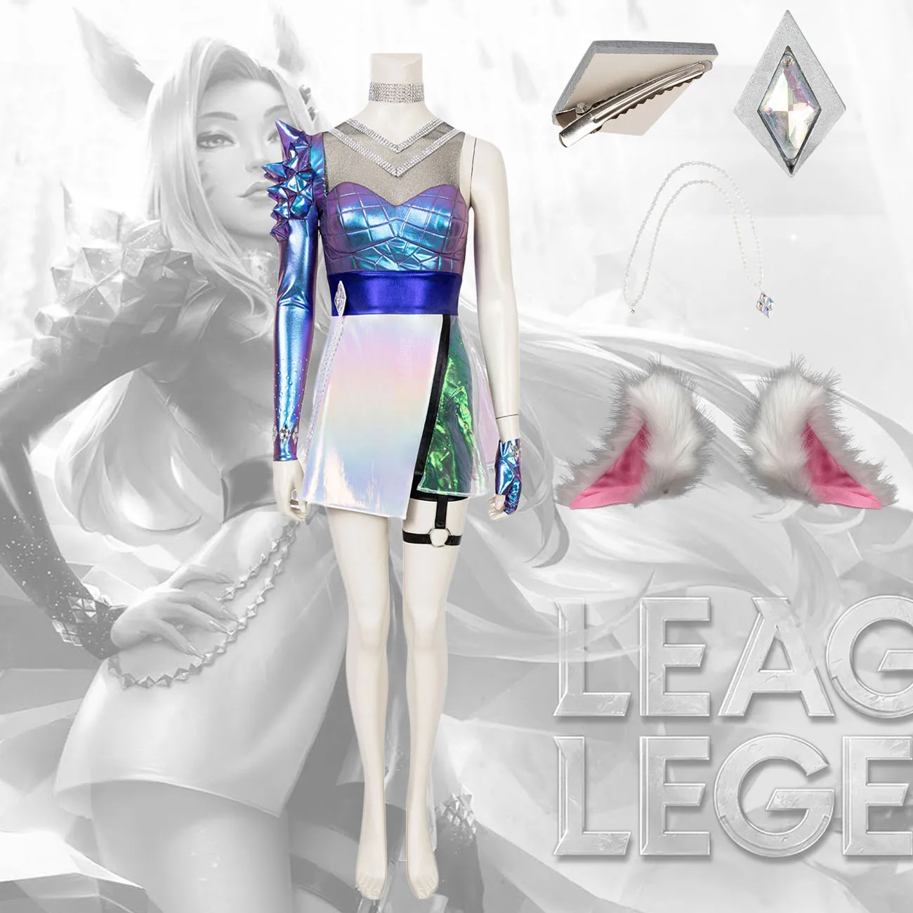 

LOL KDA 2020 S10 Ahri Cosplay Costume Custom Made Finals Ahri Dress Cosplay Carnival Halloween Costume