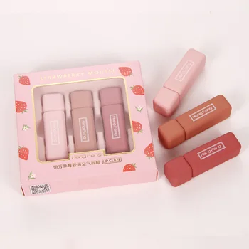 

Hengfang net red girl heart three lip glaze set lipstick set box hot sale matte student H7035