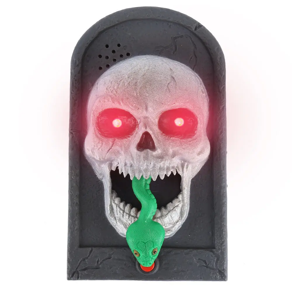 Хэллоуин дверной звонок с привидениями пугающая маска анимированный дверной звонок звуковое движение вечерние Декор Led череп трюк игрушка дом с привидениями Вечерние