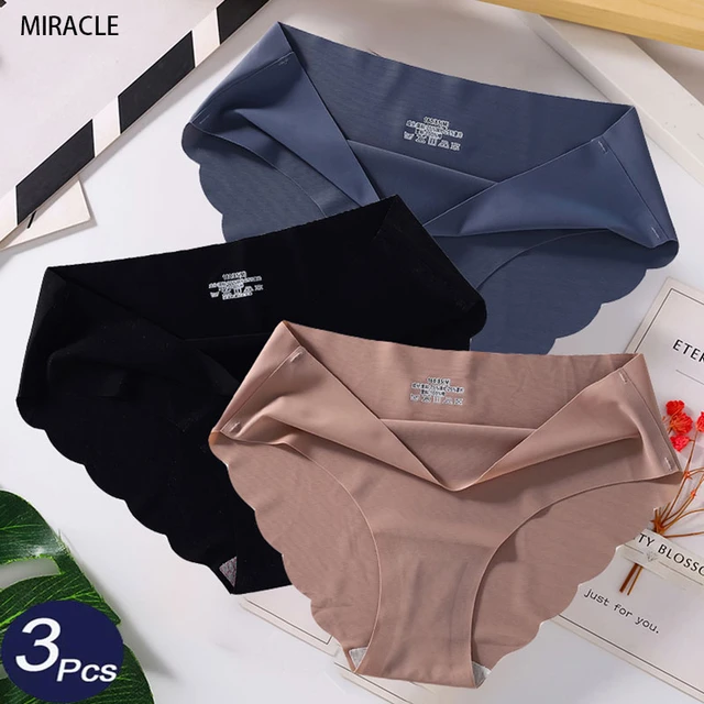 3pcs/set M-xl Seamless Ice Silk Women Panties Slips Satin Underwear Sexy  Pantys Soft Panti Culotte Femme Girls Women Intimates - Panties - AliExpress