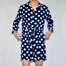 INCERUN, корейский Повседневный мужской комбинезон в горошек с 3/4 рукавами и отворотом, модный тренд, ремень джокер, мужские элегантные комбинезоны, Комбинезоны для бега