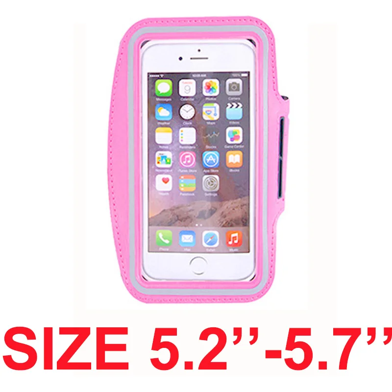 Size 5.2--5.7 (pink) Нарукавная повязка для размера 4 ''4,5'' 4,7 ''5'' 5,5 ''6'' дюймов, спортивный держатель для мобильного телефона, чехол для iphone, huawei, samsung, Xiaomi, телефон на руку - Цвет: Size 5.2--5.7 (pink)