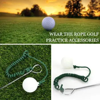

Green Metal Trainning Balls Rope Golf Rope Ball Golf Ball Rope Durable Outdoor Sport Trainging Aids Practical Portable