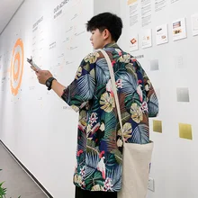 2020 Korean Designer Original Hawaiian Short Sleeve Shirts for Mens Holidays Loose Fit Floral Print Beach Blouses Casual Shirt 2020 Korean Designer Original Hawaiian Short Sleeve Shirts for Mens Holidays Loose Fit Floral Print Beach Blouses Casual Shirt