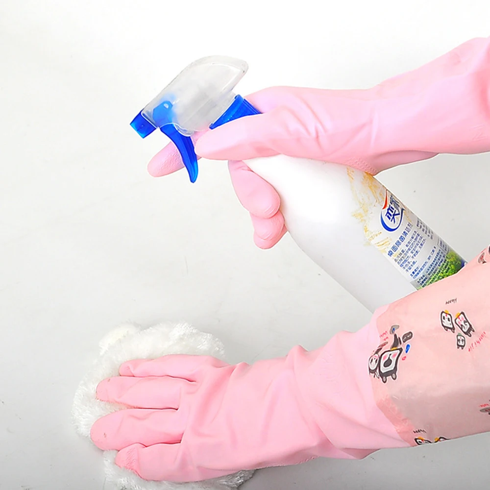 Кухонные латексные перчатки для очистки воды и пыли, резиновые инструменты для очистки, бытовые теплые прочные водонепроницаемые перчатки для мытья посуды