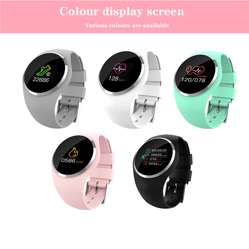 

Q1 Pink Women's Lady Bluetooth Smart Watch Heart Rate Monitor Wristband Sports Bracelet For Android IOS Smart Band not m3 m4
