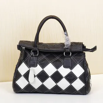 

2020 new simple portable fashion personality tide bag contrast color check color matching portable crossbody female bag