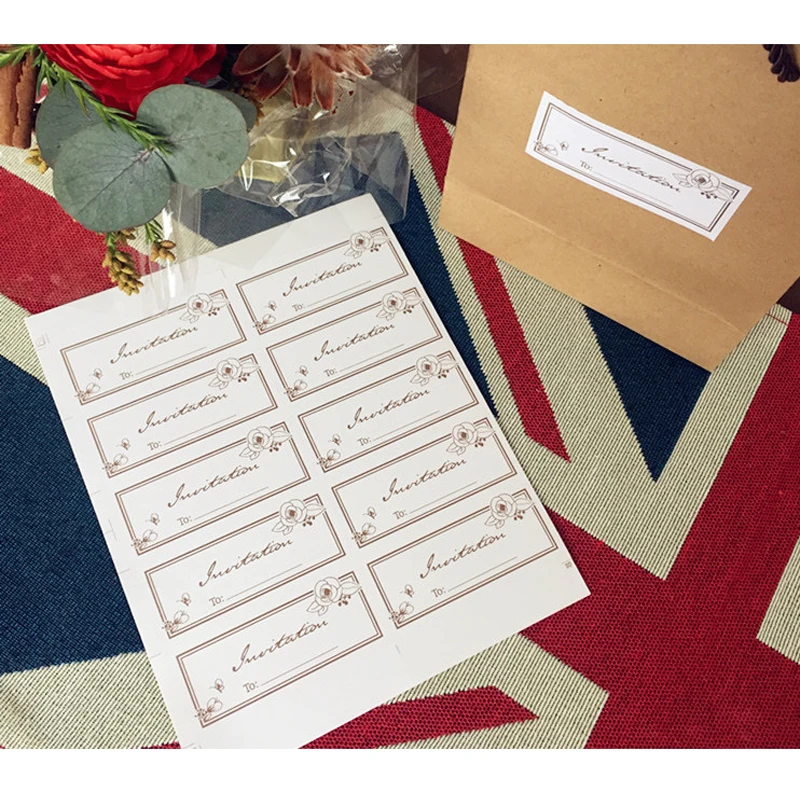 

10 упаковок/партия для Mutifunction DIY Декорация пригласительная карта с чистым золотым цветком подарки этикетки для пакетов наклейки для дневника