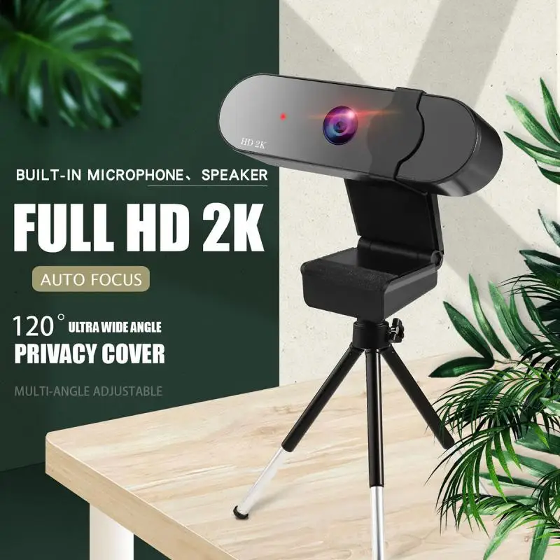 

1080P 2K 4K Full HD Webcam PC Laptop Auto Focus Web Camera Dual Stereo Mic Free Drive 120Â° Wide Angle Video Call Mini Camera