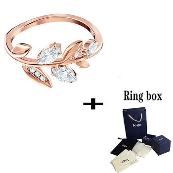 

Fashion High Quality MAYFLY Leaf Rose Gold Ring Exquisite Elegant Ladies Jewellery Send Girlfriend Birthday Gift Unique Retro