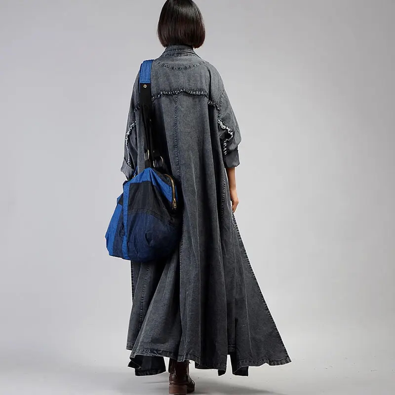 XITAO Women Trench Plus Size Full Sleeve Vintage