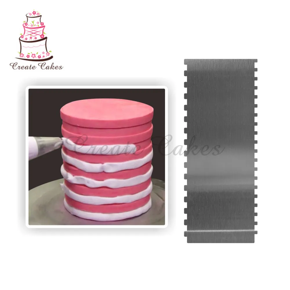  Strips Cake Edge Smoother Stainless Steel Cake Scraper Cake Decorating Comb Pastry Baking Tool For 