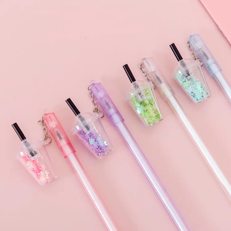 Colorful Diamond Cute Milky Kawaii Cow Design Gel Pens For - Temu