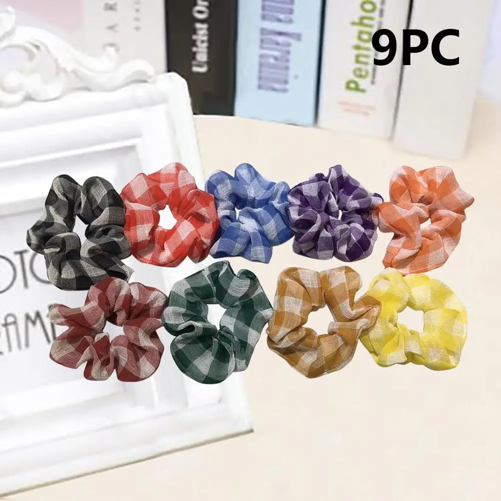 9pc 45 винтажные бархатные резинки для волос, женские эластичные резинки для волос 9/12/40/20/30/шт./набор головных уборов, резиновые резинки для волос - Цвет: 9pc