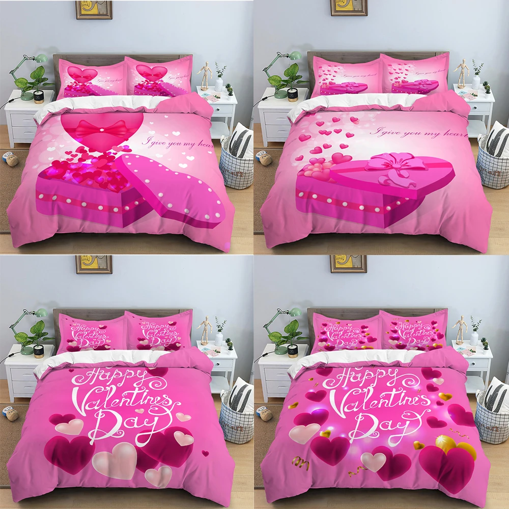 Duvet Cover Set Couple Style Bedding Romantic Valentine's Day Gift
