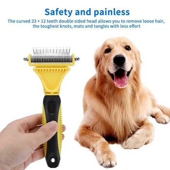 

3-in-1 Pet Dog Cat Dematting Groom Deshedding Tool Hair Comb Brush Rake HKS99