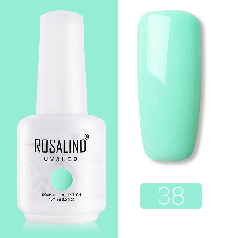 RH38 ROSALIND Гель-лак гибридные лаки для ногтей Маникюр УФ светодиодный полуперманентный гель для ногтей впитывающий Гель-лак базовое верхнее покрытие 15 мл цвет - Цвет: RH38