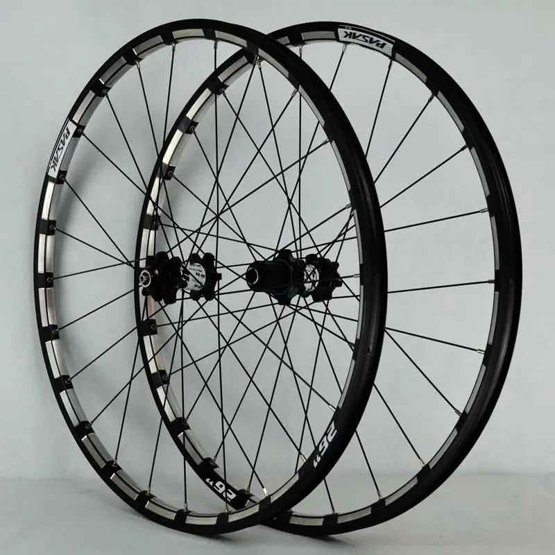 Pasak Mtb Wheelset 26 27,5 Clincher Aro Alu диски дисковый тормоз герметичный подшипник 24 Отверстия 9*100 мм 9*135 мм передние 2 задние 4 Подшипники - Цвет: 27.5 Black White Sil