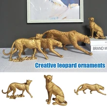 Realistic Resin Leopard Statue Ornament Collectible Figurine Craft Furnishing Home Office Desk Decor Gift decoration dekoration