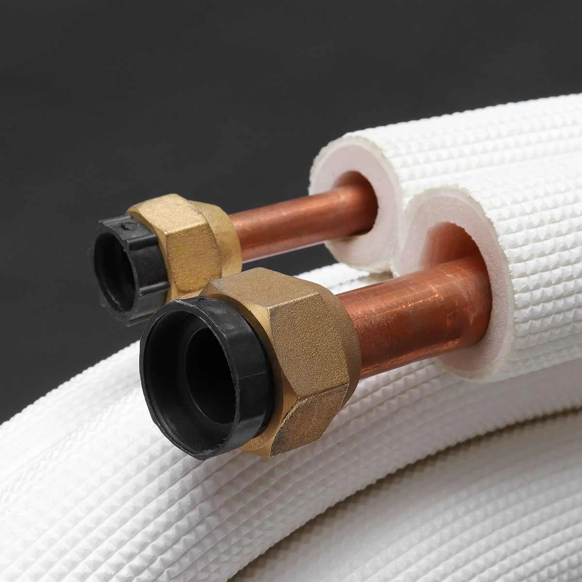 5/8 3/8 Insulated Copper Pipe Air Conditioner Fittings Pair Coil Tube Insulate Copper Aluminum Pipe Split Line Wire Home