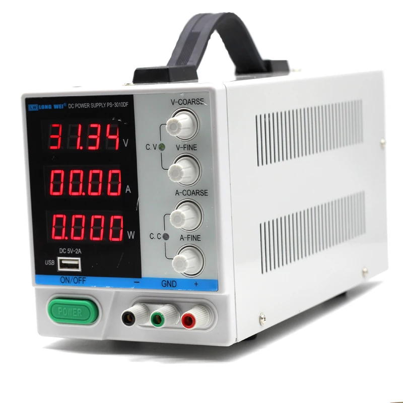 

30V 10A Adjustable DC Power Supply 3010DF 4 Bits Digital Display Regulated Switching Power Supply With 5V 2A USB Port 110V 220V