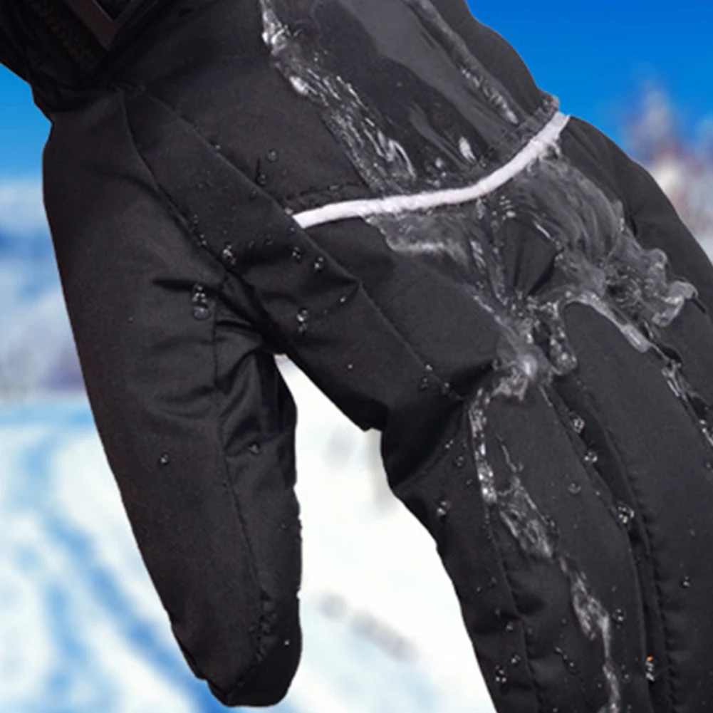 1 пара мотоциклетных спортивных велосипедных зимних теплых перезаряжаемых водонепроницаемых охотничьих перчаток с электрическим подогревом для катания на лыжах и пеших прогулок на открытом воздухе - Цвет: Черный