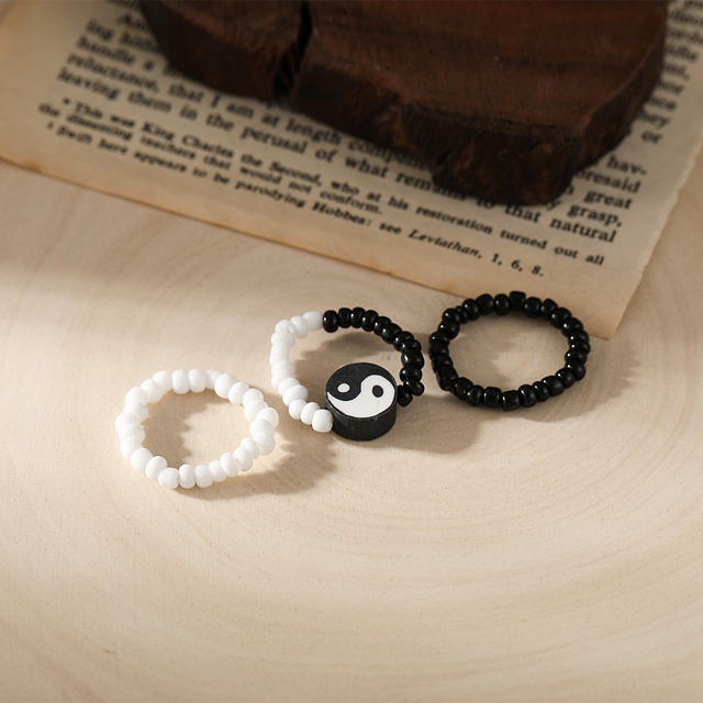 Ins Korea Colorful Fashion Y2k Resin Heart Ring Set Acrylic Thick Round Rings For Women Party Wedding Jewelry Ring Set