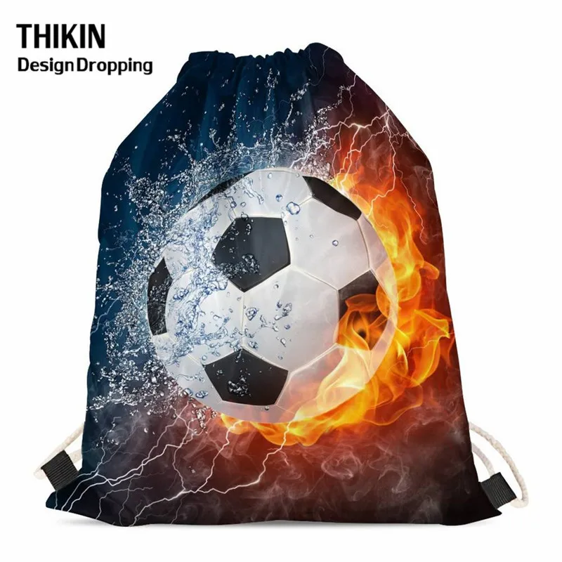 Модная женская мини-сумка на шнурке THIKIN Fire Ball с 3D принтом для девочек дорожный