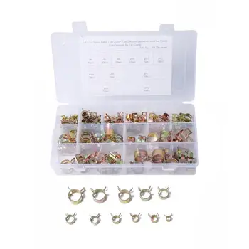 

145Pcs Spring Band Type Action Fuel Vacuum Hose Pipe Clamp Low Pressure Air Clip Clamp Air Tube Fastener Spring Clips Copper