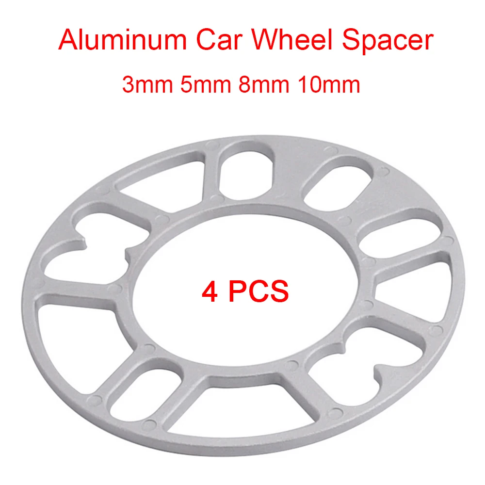 Spewprp 4pcs Universal 3mm 5mm 8mm 10mm Aluminum Car Wheel Spacer Shims